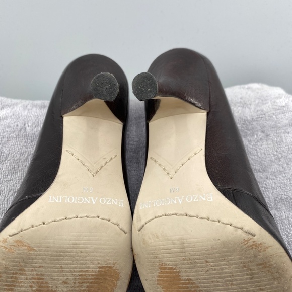 ENZO Angiolini Shoes Women's 6 M Peep Toe Heels Dark Burgundy Patented Leather - Picture 9 of 14